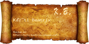 Kóti Beatrix névjegykártya